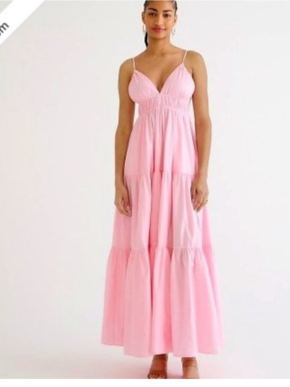 J.Crew Oahu Tiered V-Neck Maxi Dress in Pink Bouquet - NWT Size L